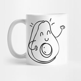 Happy Hello Avocado Drawing Mug